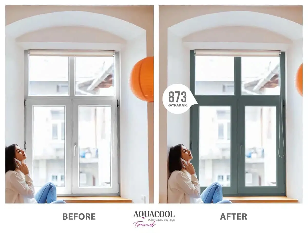How do I paint? 13 Aquacool Before After Pencere 873 Kayrak Gri Eng 1